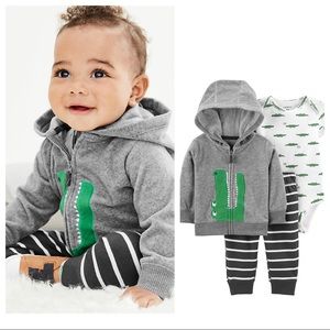Baby Boy 3-Piece Alligator Jacket/Hoodie Set